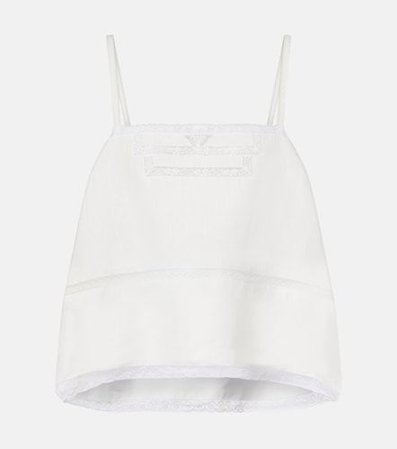 Prada Lace-trimmed linen top - Prada - Modalova