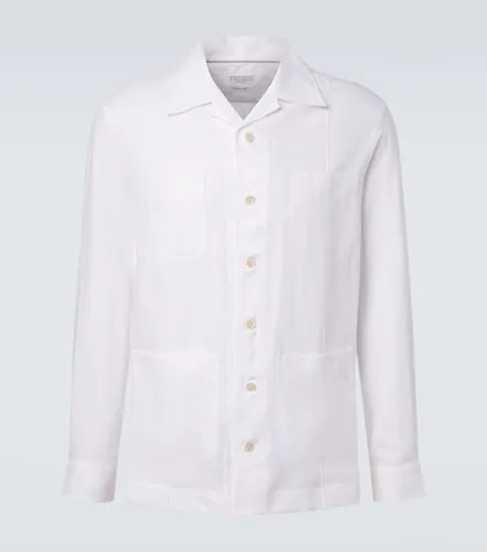 Camicia in canapa, lino e cotone - Brunello Cucinelli - Modalova