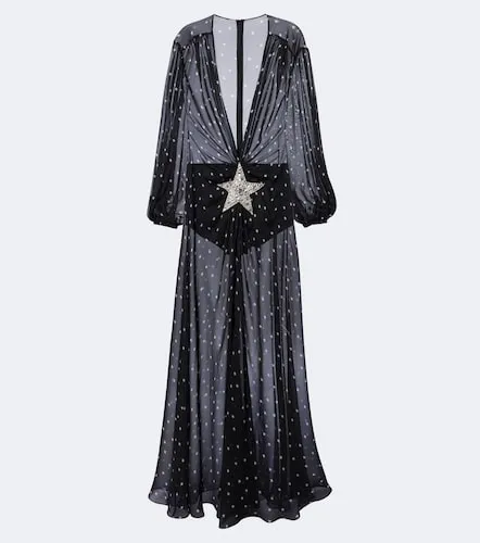 Embellished sheer silk chiffon maxi dress - Dolce&Gabbana - Modalova