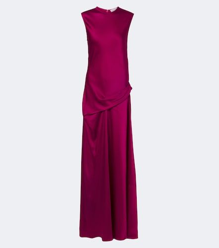 Vestido largo de satén drapeado - Stella McCartney - Modalova