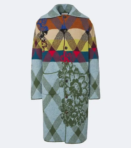 Patchwork wool and alpaca-blend long cardigan - Dries Van Noten - Modalova