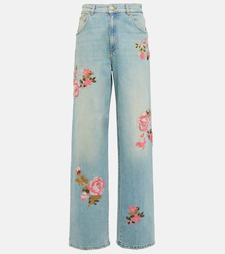 Embroidered high-rise straight jeans - Blumarine - Modalova