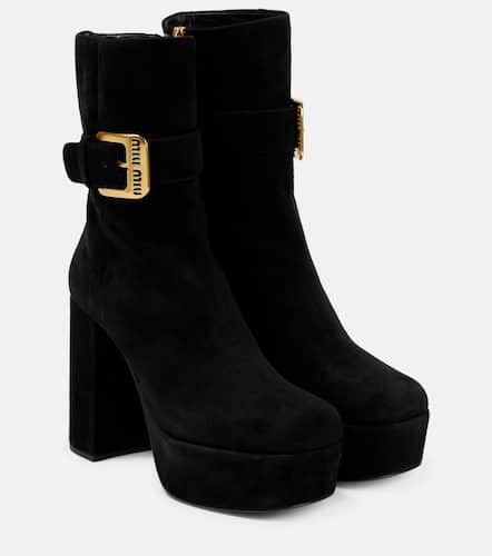 Miu Miu Suede platform ankle boots - Miu Miu - Modalova