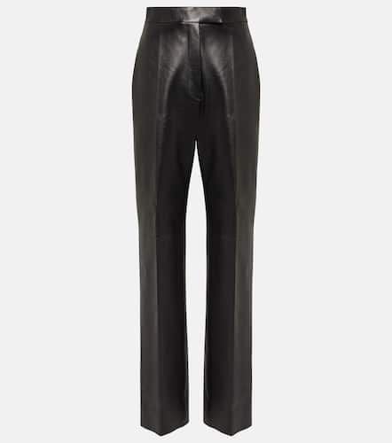 High-rise leather straight pants - Alexander McQueen - Modalova