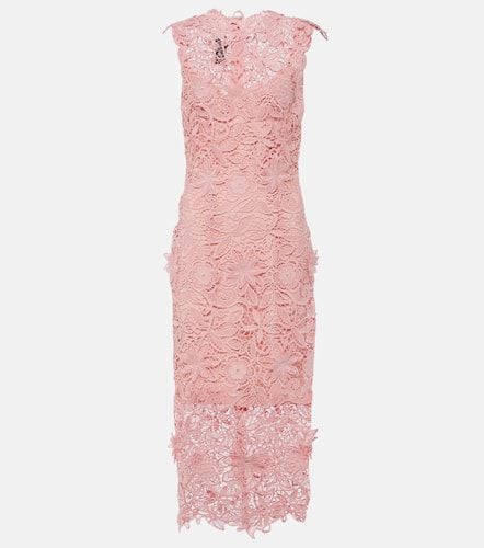 Floral lace guipure midi dress - Monique Lhuillier - Modalova