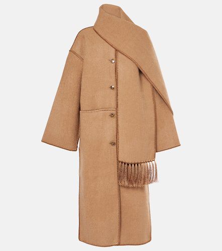 Embroidered wool-blend scarf coat - Toteme - Modalova