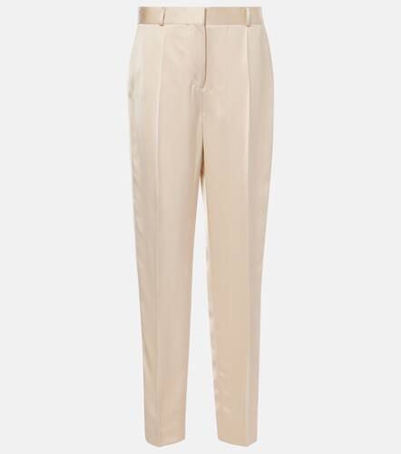 High-rise satin straight pants - Toteme - Modalova