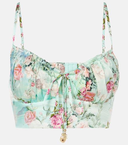 Bralette de seda floral fruncido - Camilla - Modalova