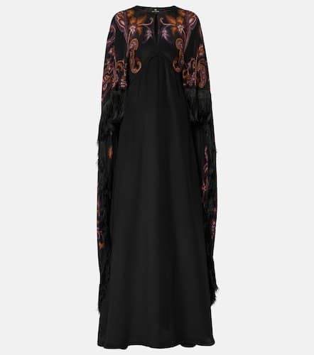 Paisley caped fringed silk gown - Etro - Modalova