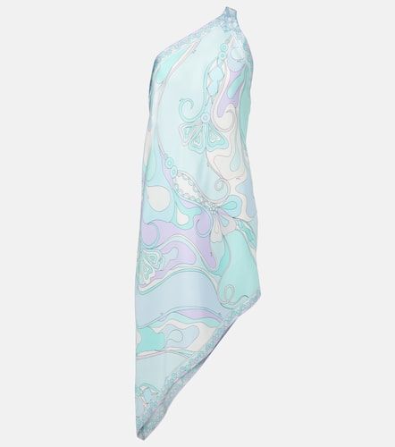 Abito corto asimmetrico Orchidee in twill di seta - Pucci - Modalova