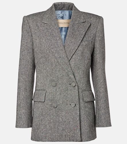Double-breasted wool-blend blazer - Valentino - Modalova