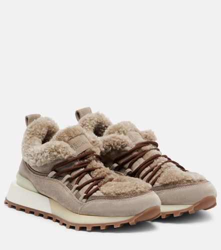 Shearling-lined suede sneakers - Brunello Cucinelli - Modalova