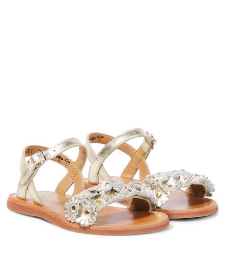 Sandalen Plagette Multi Flo aus Metallic-Leder - Pom d'Api - Modalova