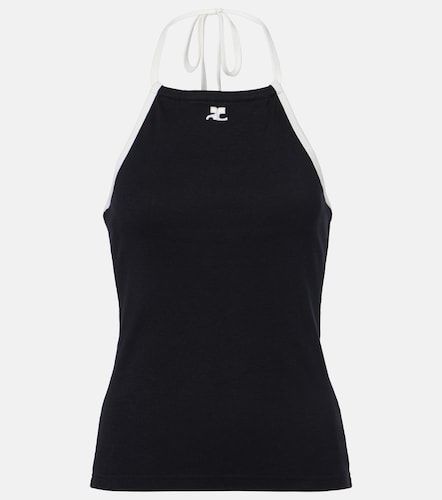 Courrèges Top in cotone con logo - Courreges - Modalova