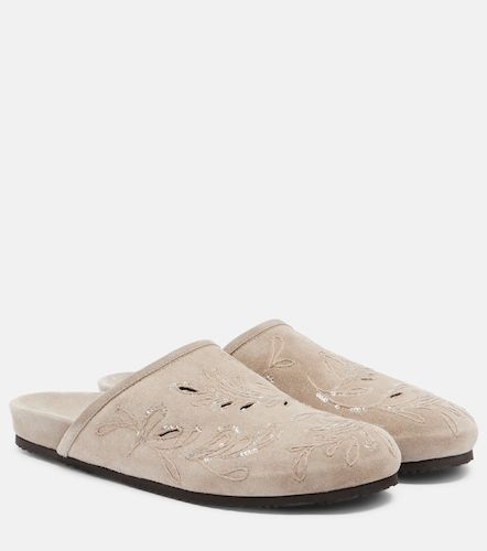 Sequined suede slides - Brunello Cucinelli - Modalova