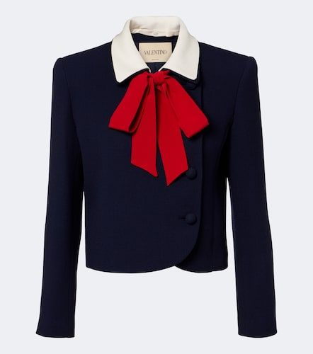 Tie-neck virgin wool jacket - Valentino - Modalova