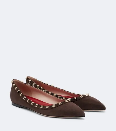 Rockstud suede ballet flats - Valentino Garavani - Modalova