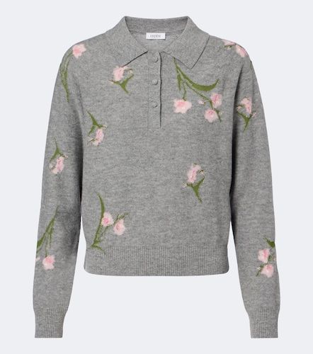 Pullover in lana a intarsi floreali - Erdem - Modalova