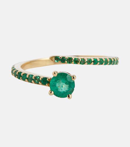 Grass Seed 18kt yellow ring with emeralds - Ileana Makri - Modalova