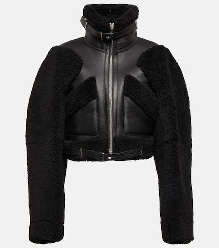 Shearling-trimmed leather jacket - Dion Lee - Modalova