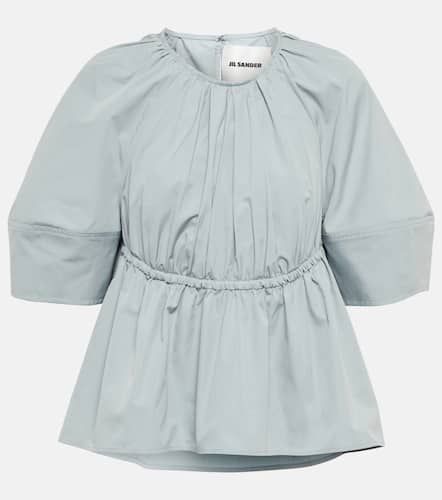 Gathered cotton poplin blouse - Jil Sander - Modalova