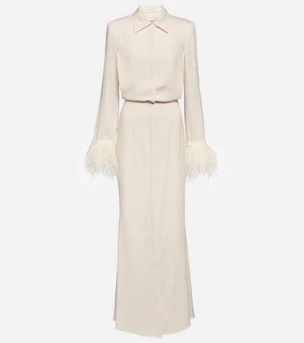 Abito chemisier lungo in crêpe con piume - Roland Mouret - Modalova