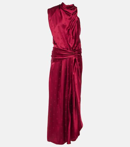 Asymmetric silk jacquard midi dress - Johanna Ortiz - Modalova
