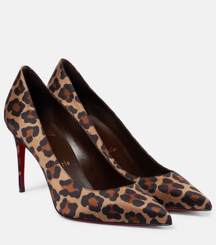 Kate 85 leopard-print satin pumps - Christian Louboutin - Modalova