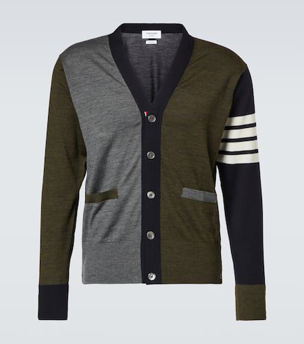 Bar colorblocked wool cardigan - Thom Browne - Modalova