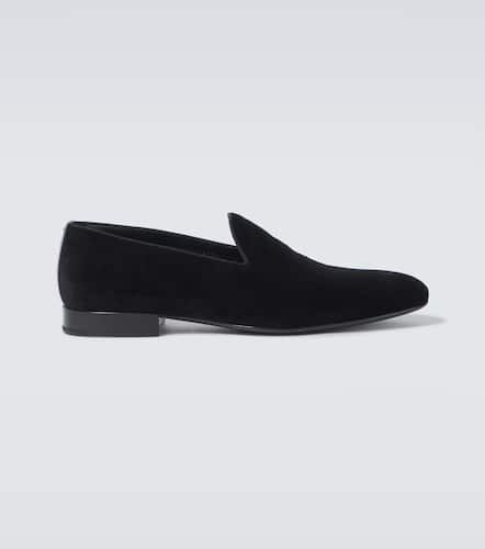 Leather-trimmed velvet loafers - Loro Piana - Modalova