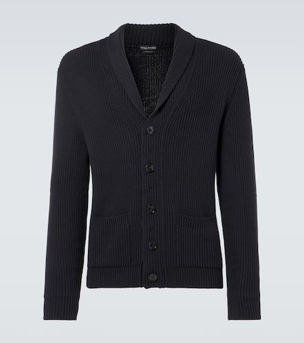 Ribbed-knit wool and silk cardigan - Tom Ford - Modalova