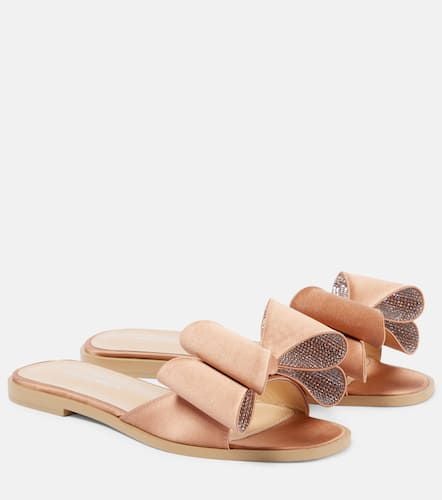 Le Cadeau Double Bow satin slides - Mach & Mach - Modalova