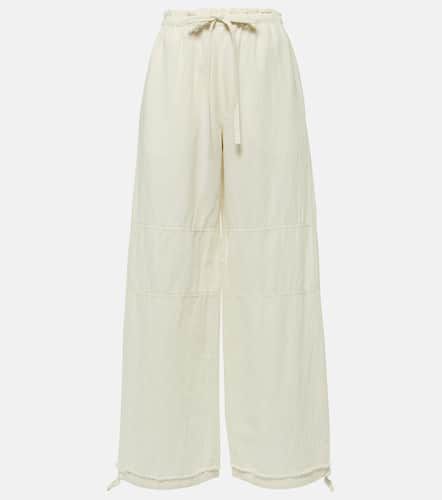 Mid-rise cotton and linen wide-leg pants - Acne Studios - Modalova