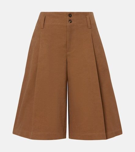 Chloé Bermudas de lona de algodón de tiro alto - Chloe - Modalova