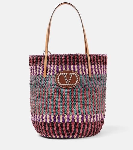 Tote VLogo Signature Large de paja - Valentino Garavani - Modalova