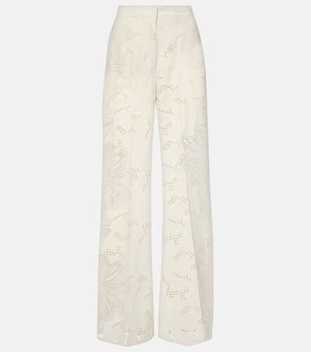 Embroidered high-rise wide-leg pants - Elie Saab - Modalova