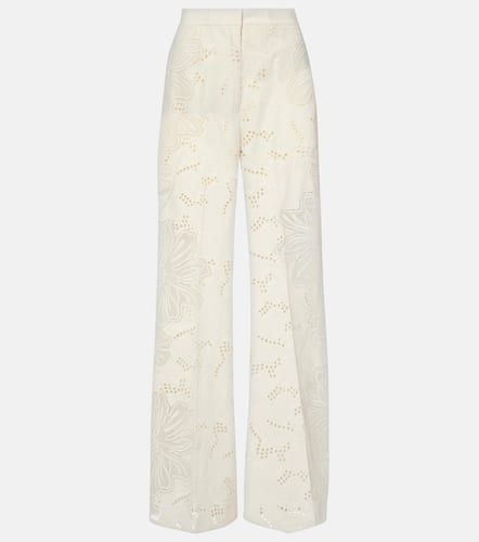 Pantalones anchos bordados de tiro alto - Elie Saab - Modalova