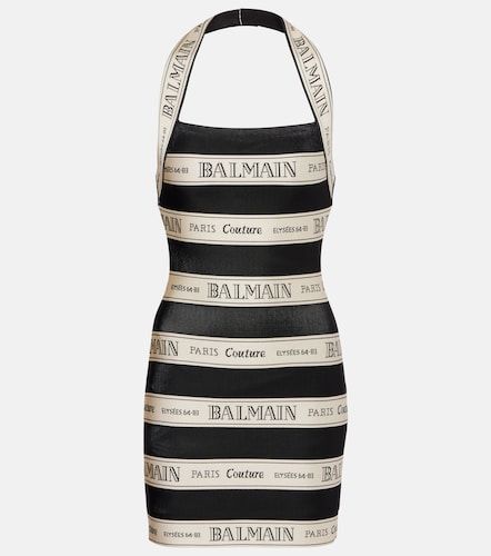 Vestido corto de jacquard a rayas - Balmain - Modalova