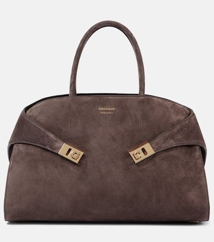 Ferragamo Borsa Hug Large in suede - Ferragamo - Modalova