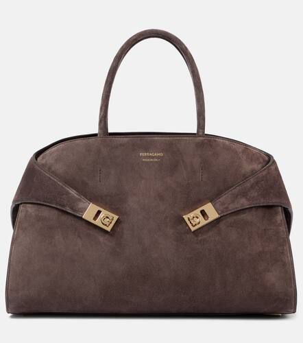 Ferragamo Hug Large suede tote bag - Ferragamo - Modalova