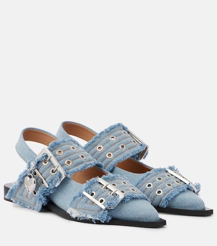 Bailarinas Feminine Buckle de denim - Ganni - Modalova