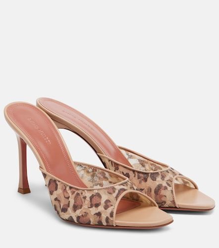 Alexa leopard-print lace mules - Amina Muaddi - Modalova