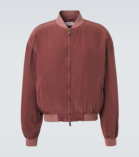 Oversized silk poplin blouson jacket - Versace - Modalova