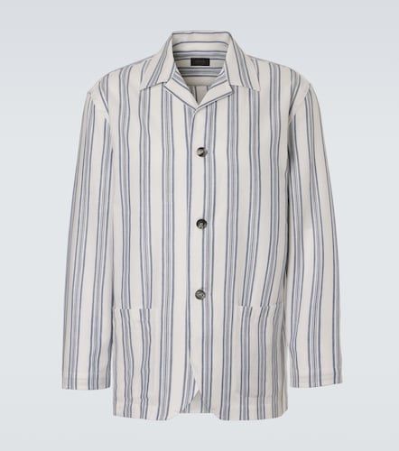Blazer in cotone e lino a righe - Brioni - Modalova