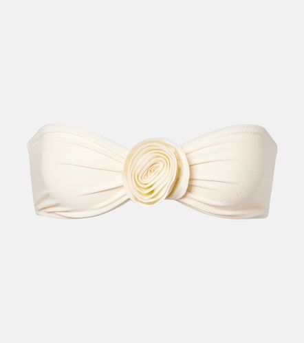 Top de bikini bandeau Rosette con aplique floral - Same - Modalova