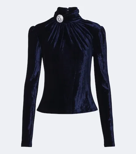 Embellished gathered velvet top - Rabanne - Modalova