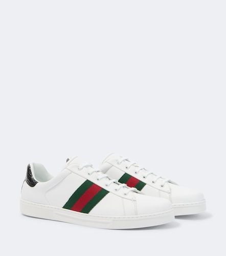 Ace Web Stripe leather sneakers - Gucci - Modalova