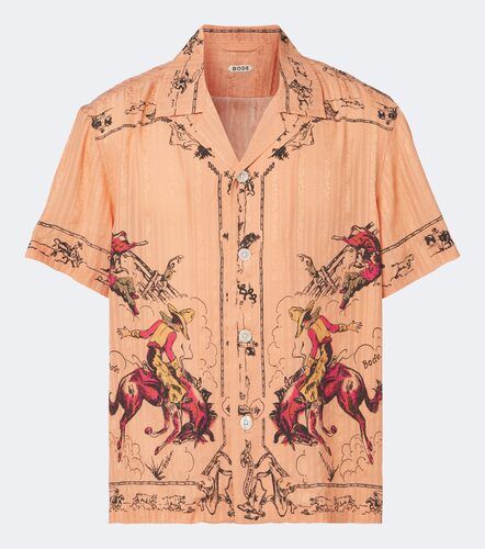 Camicia baseball Bronco in seta con stampa - Bode - Modalova