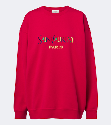 Sudadera de jersey de algodón con logo - Saint Laurent - Modalova