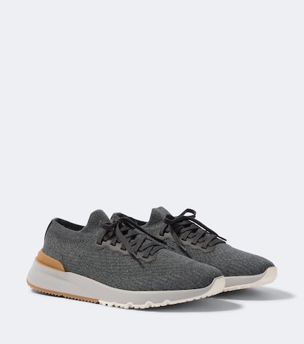 Sneakers con pelle - Brunello Cucinelli - Modalova
